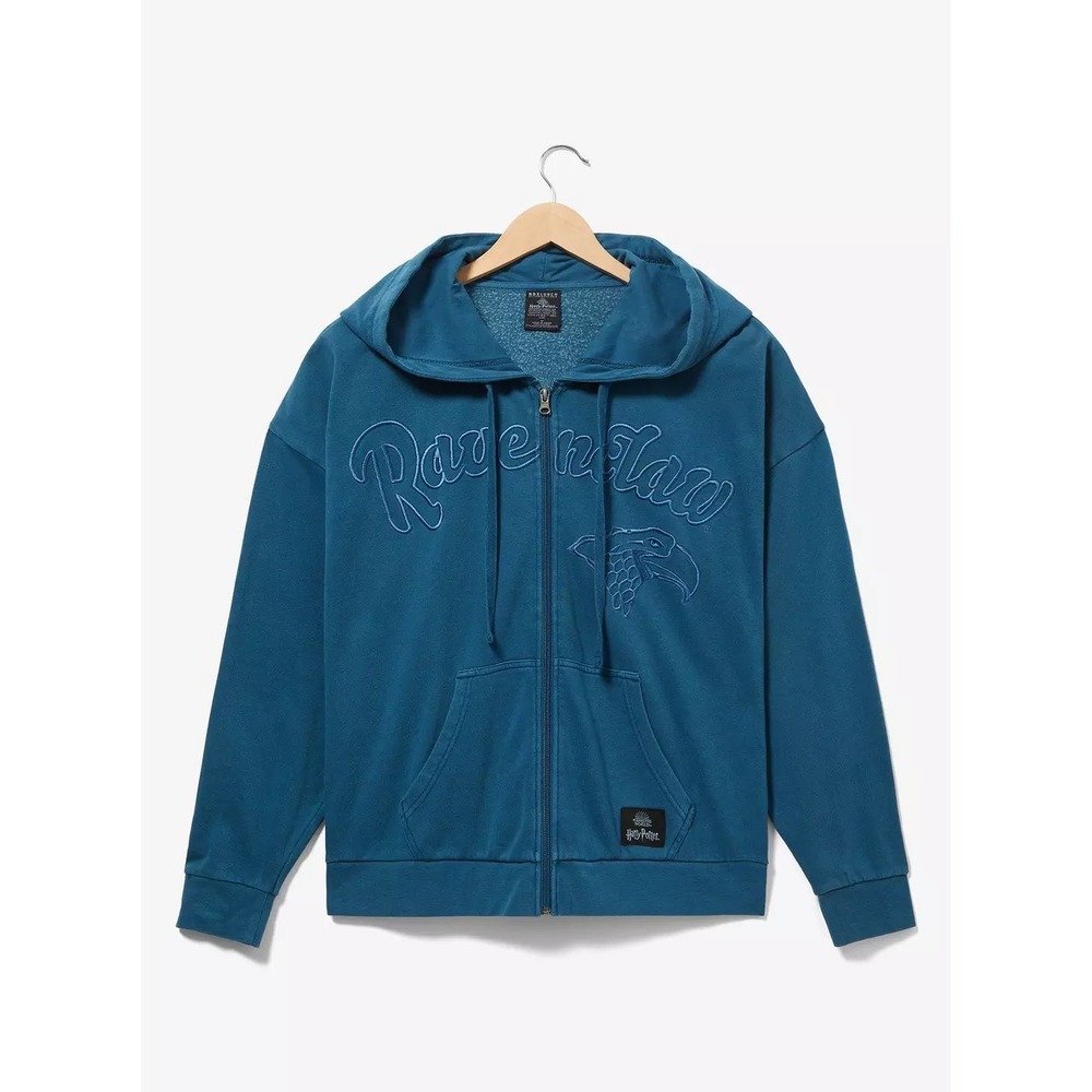 BoxLunch Harry Potter Ravenclaw Blue Full Zip Hoodie Sweatshirt Large
